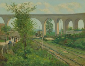 Het Aquaduct van Arcueil bij de Spoorwegovergang van Sceaux, 1874 door Armand Guillaumin