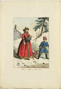 Russische winterkleding uit Moeurs et Costumes des Russes, 1817