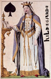 Voorstelling van Hildegarde de Vintzgau (757-783), vrouw van Karel de Grote (Karel I) (detail)