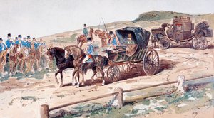 Een postiljon op een koetspaard, 19e eeuw, 1886