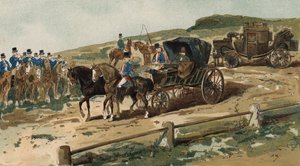 Postiljons, koets en postkoets, Nederland, 19e eeuw