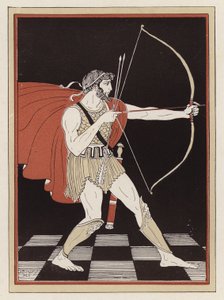 Odysseus spant zijn boog door Armand Joseph Bonamy