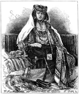Ouled Nail danser, Algerije, ca. 1890 door Armand Kohl