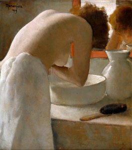 Vrouw aan het wassen door Armand Rassenfosse
