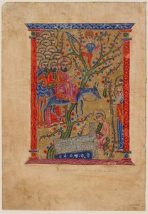 Folio uit een Armeens manuscript: De intocht in Jeruzalem, ca. 1500 door Armenian School