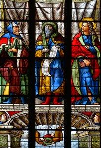 Jacob, Jonas en Sint Marcus - Glas-in-lood in de kapel van Sint Anna, Arnaud de Moles (1470-1520) voltooid in 1513 - Kathedraal Sainte Marie d