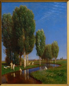 Ein Sommertag - Een zomerdag ... (schilderij op hout) door Arnold Böcklin