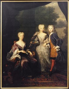 Landgravin Marie Louise van Hessen-Kassel (1688-1765), Prinses van Oranje, met kinderen door Arnold Boonen