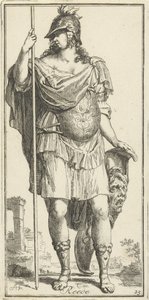 Minerva als personificatie van de rede door Arnold Houbraken