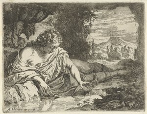 Narcissus door Arnold Houbraken