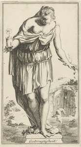 Personificatie van godvruchtigheid (Godvrugtigheid) (Een-en-veertigh stuks, verscheydene Sinnebeelden)