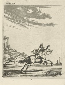 Ruiters in een landschap door Arnold Houbraken