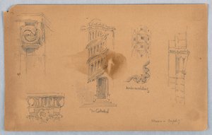 Architectonische Details in Nevers door Arnold William Brunner