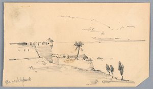 Fort bij Villefranche door Arnold William Brunner