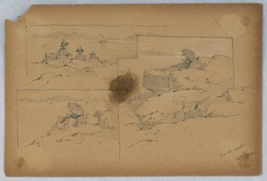 Op de rotsen, Mt. Desert door Arnold William Brunner