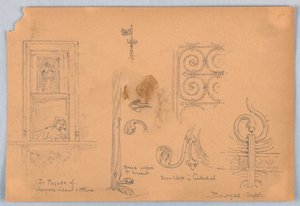Schetsen in Bourges door Arnold William Brunner
