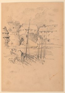 Kleine vissershaven door Arnold William Brunner