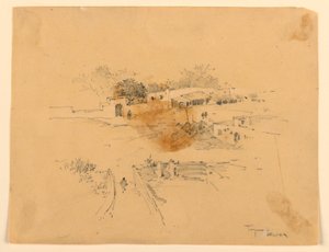 Plein in Tanger door Arnold William Brunner