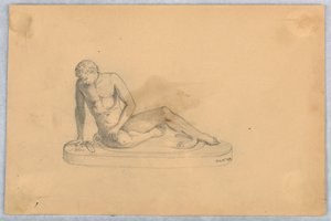 Studie van een standbeeld of afgietsel