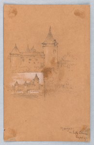 Twee schetsen van Morges, Meer van Genève door Arnold William Brunner