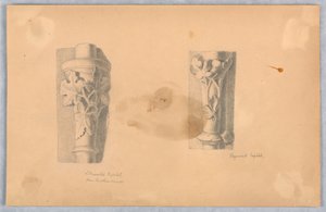 Twee studies van kapitelen door Arnold William Brunner