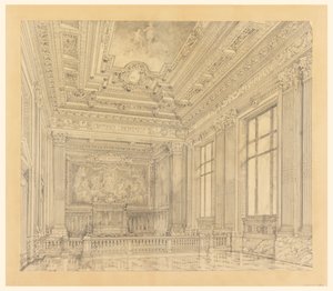 Uitzicht op Rechtbank, Federaal Gebouw, Cleveland, OH door Arnold William Brunner