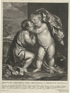 Christuskind en Johannes de Doper door Arnold de Jode