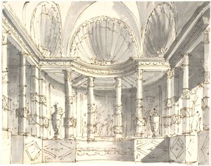 Interieur met zuilen
