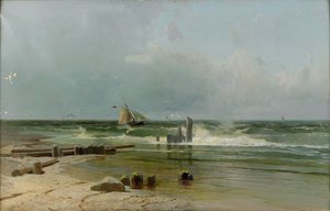 Zeilboot bij het strand
