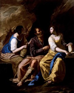 Lot en zijn Dochters, ca. 1635-1637 door Artemisia Gentileschi