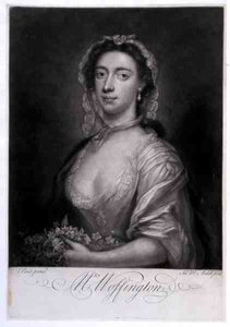 Mevrouw Woffington, gegraveerd door James McArdell (gravure) door Arthur (after) Pond