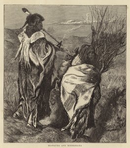 Hiawatha en Minne-Ha-Ha (gravure) door Arthur Boyd (after) Houghton