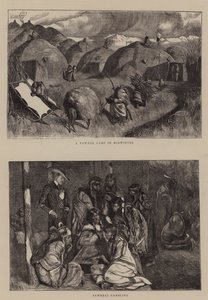 Een Pawnee Kamp in de Winter door Arthur Boyd Houghton