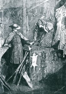 Ruilhandel met de Indianen in de Westelijke Staten van Amerika, gegraveerd door Joseph Swain (1820-1909) 1871 door Arthur Boyd Houghton