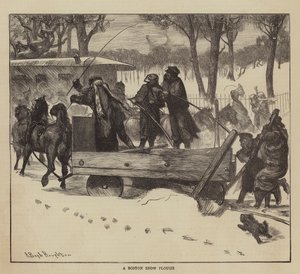 Grafisch Amerika, een sneeuwploeg in Boston
