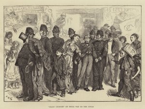 Nachtladingen op weg naar de rechtbank door Arthur Boyd Houghton