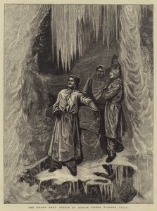 De Groothertog Alexis van Rusland onder de Niagara-watervallen door Arthur Boyd Houghton