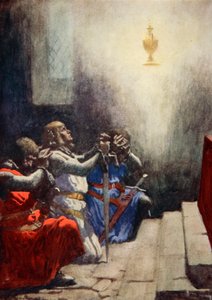 Galahad kon alleen de perfecte schoonheid van de Heilige Graal zien, c.1925