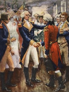 Washington neemt afscheid van zijn officieren, illustratie uit 