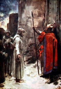 Hendrik IV van Duitsland buiten de poorten van Canossa, Italië, 1077 1913