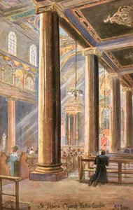 Sint-Pieters Italiaanse Kerk, Hatton Garden, Londen door Arthur Charles (after) Payne