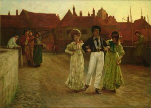 Jack Aan Wal, Scène in Sandwich, Kent door Arthur Claude Cooke