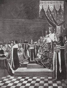Hendrik VI opent het parlement met zijn moeder door Arthur David (after) McCormick