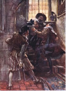 Toen hij viel, riep de prins uit, O mijn God heb genade met mijn ziel, illustratie uit Romance of History: Nederland, 1920s
