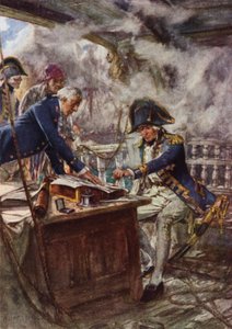 Nelson verzegelt zijn brief aan de kroonprins van Denemarken door Arthur David McCormick