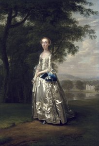 Portret van een Dame in een Landschap