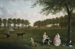Sir John Shaw en zijn familie in het park bij Eltham Lodge, Kent, 1761