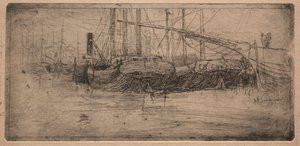 Slip langs de Cuyahoga-rivier, 1887 door Arthur E. Schneider.