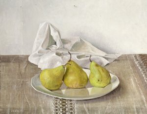 Drie Peren op een Bord, Stilleven