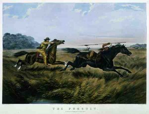 De Achtervolging, uitgegeven door Currier & Ives door Arthur Fitzwilliam (after) Tait